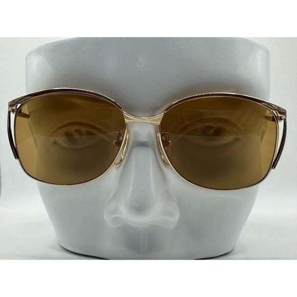 NEW Vintage Oversize Sunglasses | Non RX | Detailed Style | Gold Metal Frame main image 4